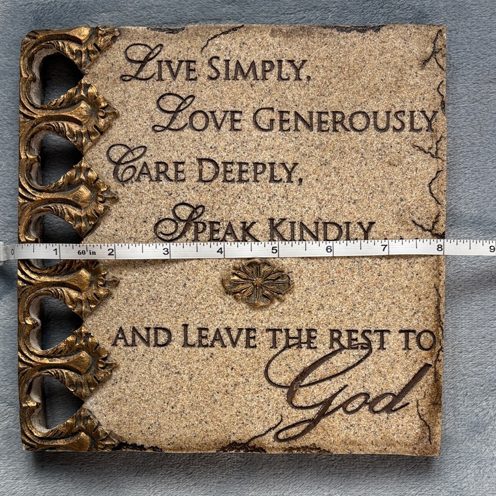 Elegant Gold and Cream Wall Decor Plaque - Picture 3 of 3